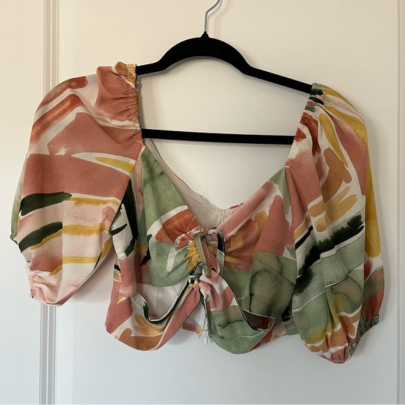 Pink Ripple Small Colorful Spring Summer Skirt Set Two Piece - Picture 2 of 11